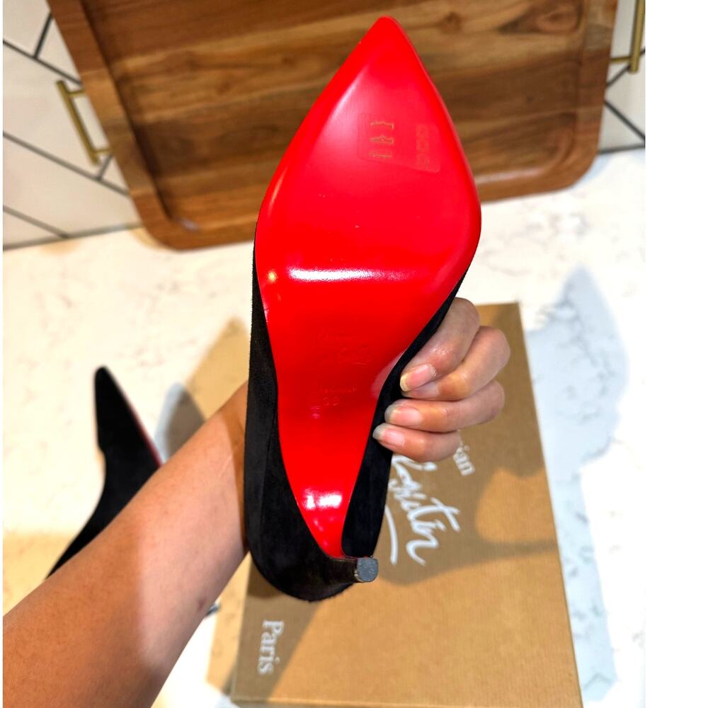 Christian Louboutin Alminette black suede 100MM pointed-toe pump size 38W2 - Picture 8 of 15